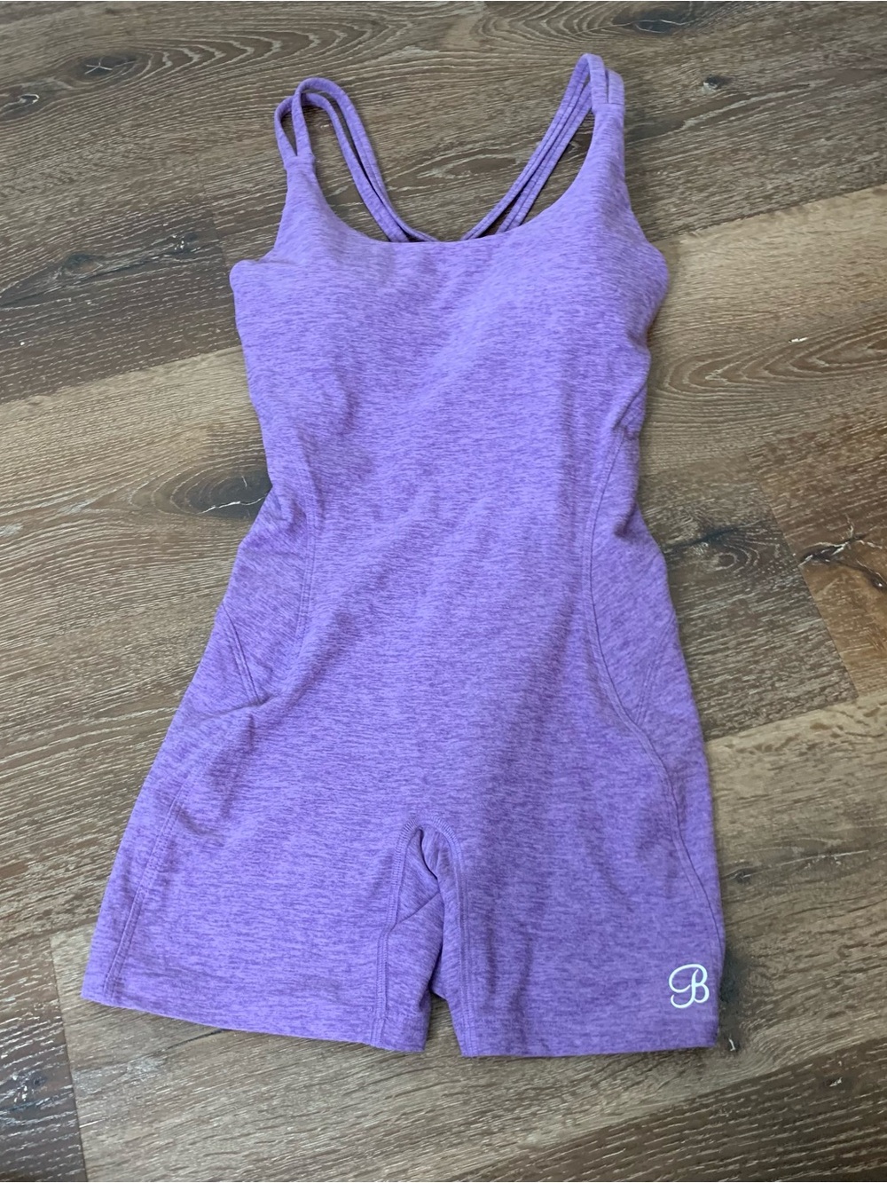 Bombshell sportswear Womens heather purple Strappy workout One Piece romper M